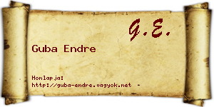 Guba Endre névjegykártya